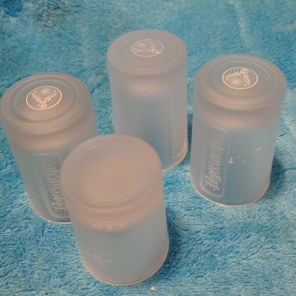 4 frosted Jagermeister shot glass